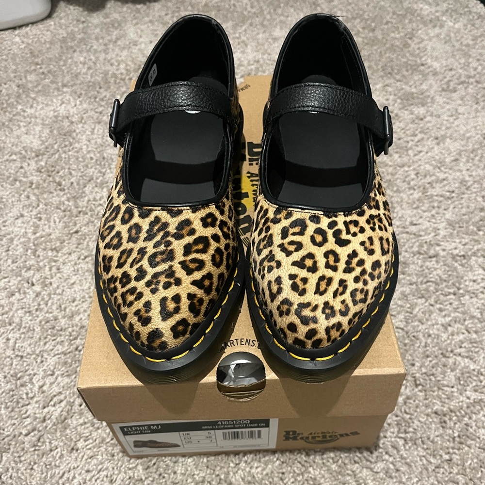 Dr. Martens Leopard Print Dress Shoes Mary Janes
